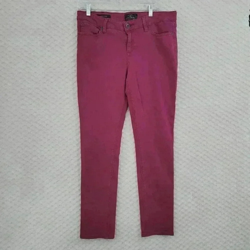 💥   Lolita Skinny Jeans Womens Size 14/32 Wine Cotton/Spandex